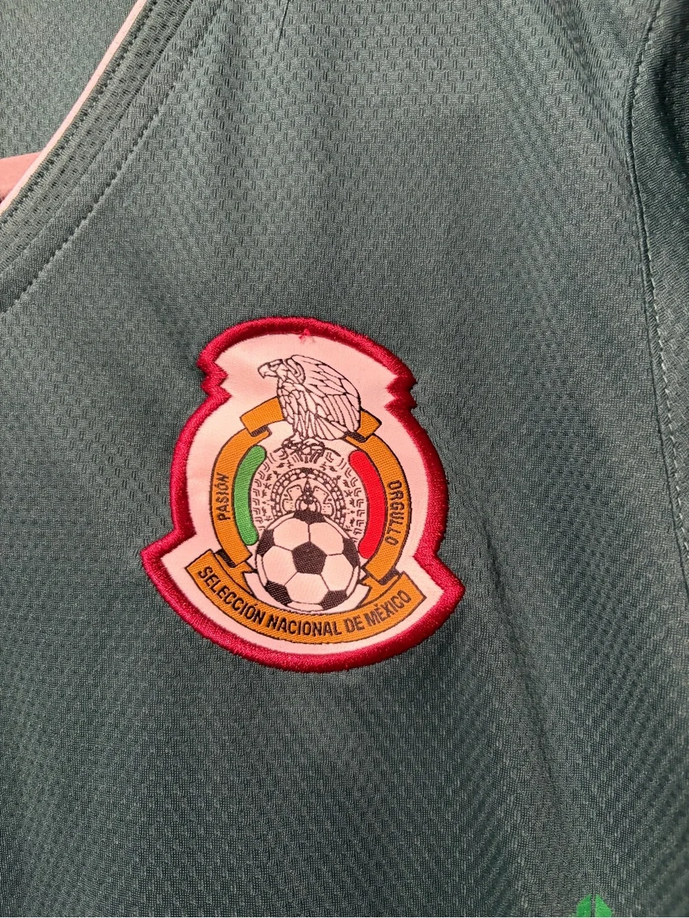 adidas Green Mexico National Team Soccer Jersey with White Stripes